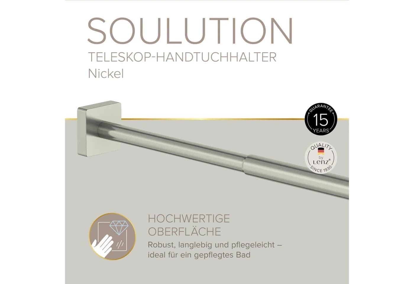 Lenz Handtuchhalter SOULUTION Teleskopstange Nickel - Bild 3