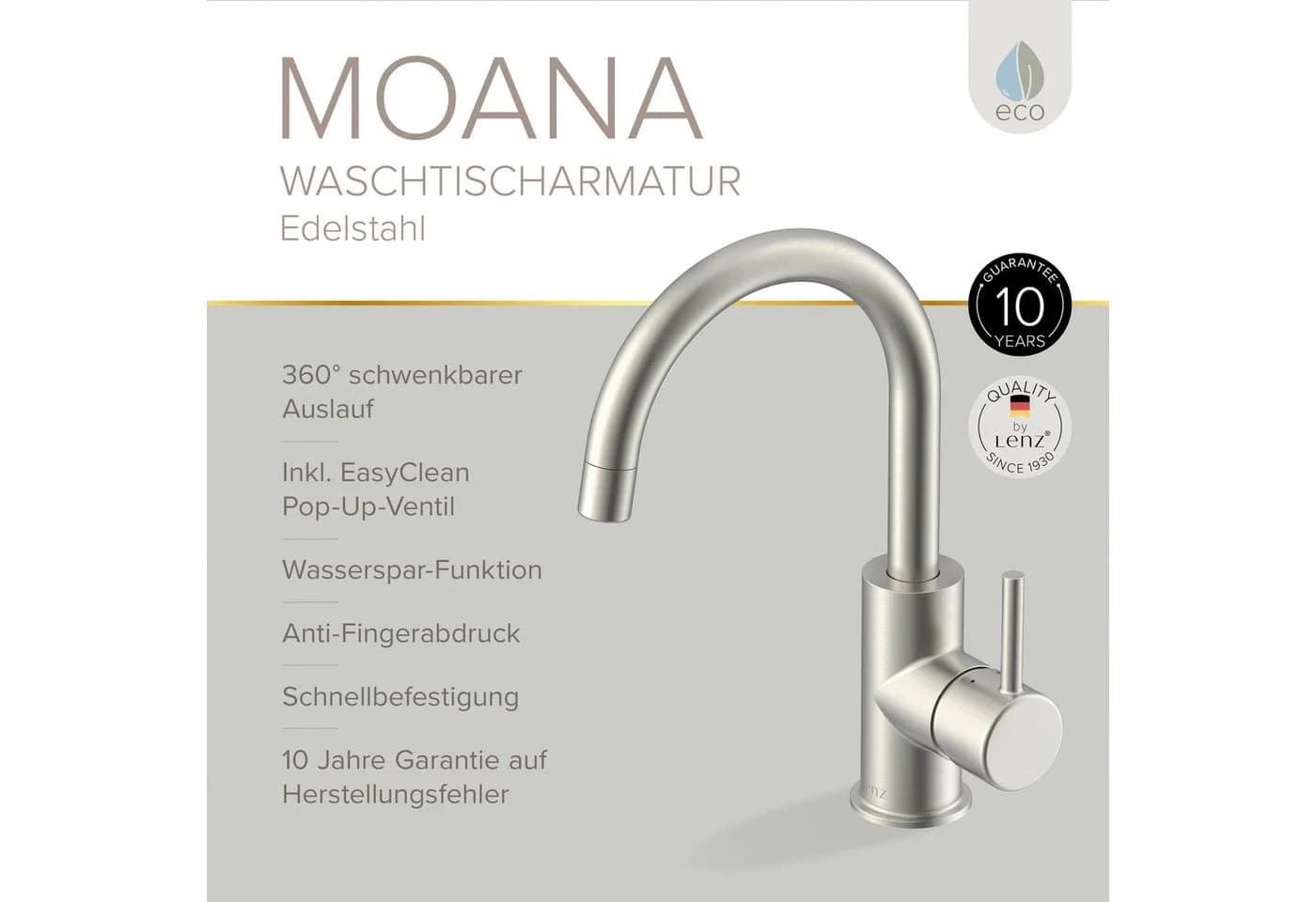 Lenz Waschtischarmatur MOANA Graphit 360° schwenkbar - Bild 3