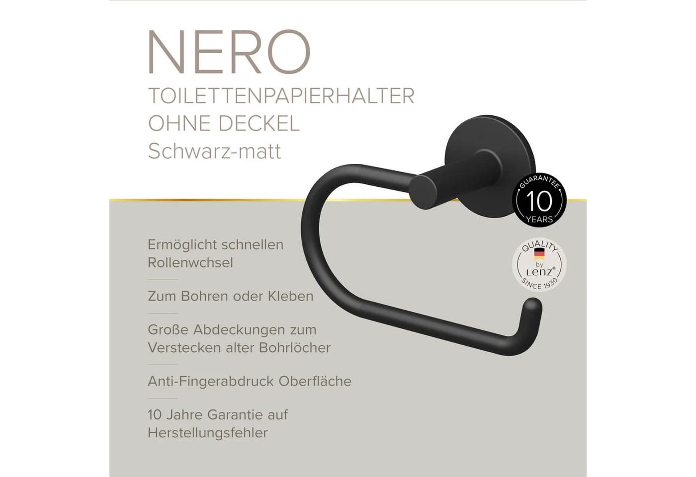 Lenz Toilettenpapierhalter HYGGE Schwarz-matt - Bild 3