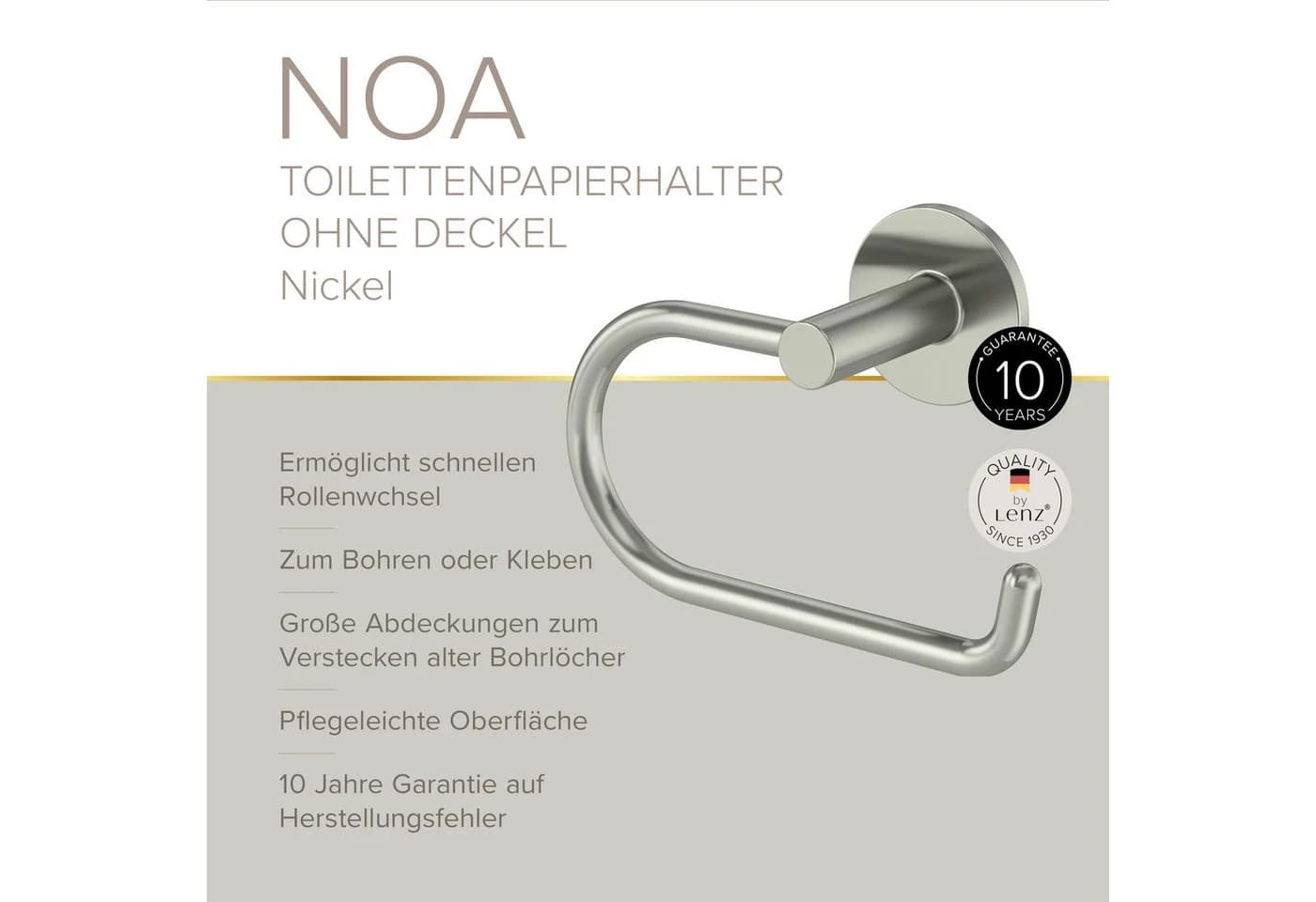Lenz Toilettenpapierhalter NOA Nickel - Bild 3