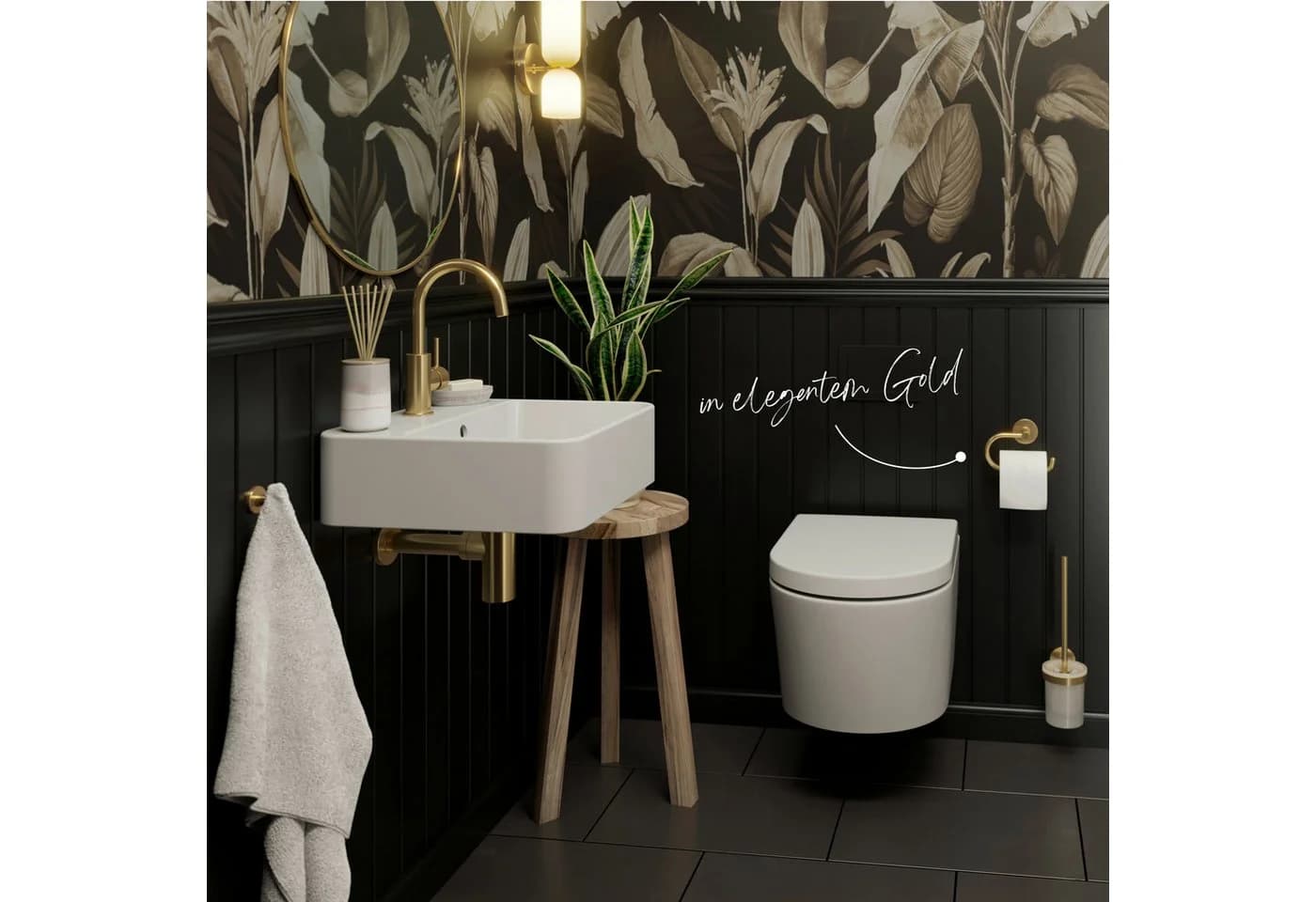 Lenz Badaccessoire-Set HYGGE 4-teilig Gold