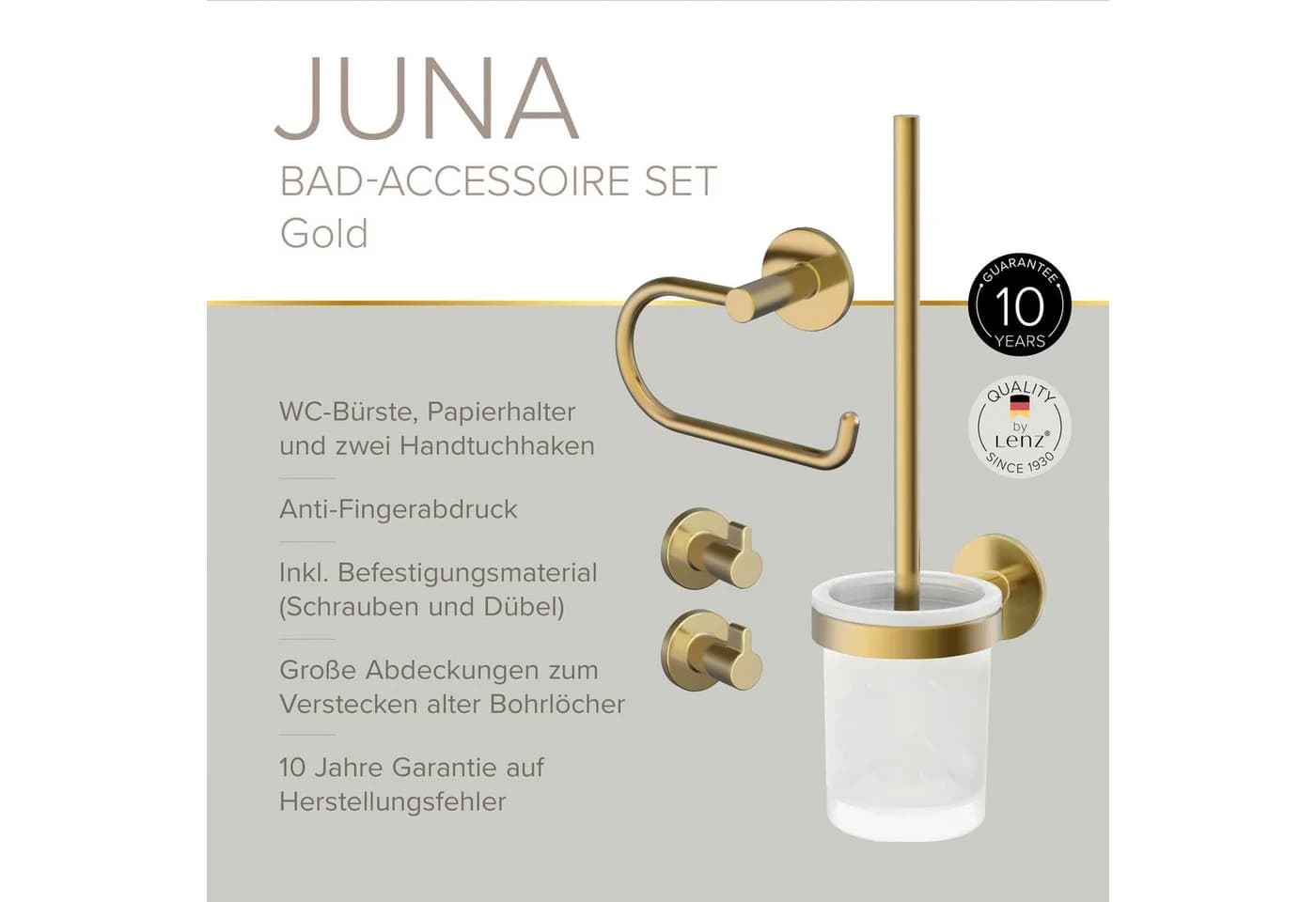 Lenz Badaccessoire-Set HYGGE 4-teilig Gold - Bild 3