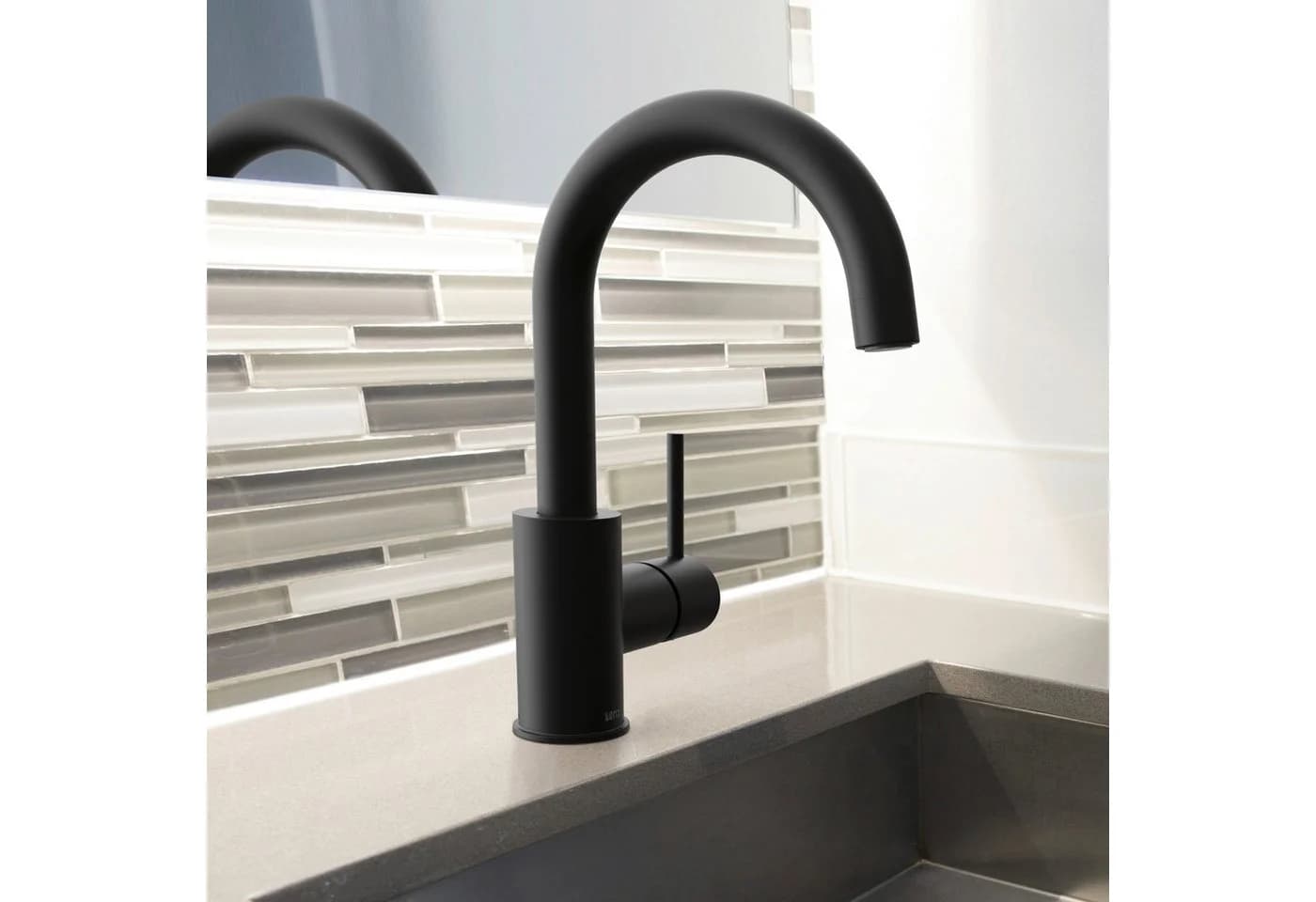 Lenz Waschtischarmatur BOW2 Schwarz mit Pop-Up-Ventil und EasyFix Montage