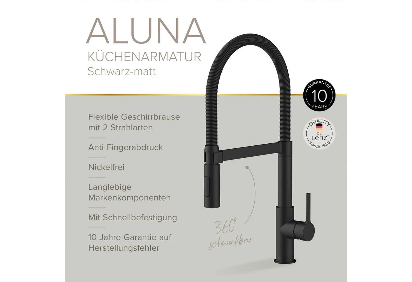 Lenz Küchenarmatur ALUNA Schwarz - Bild 3
