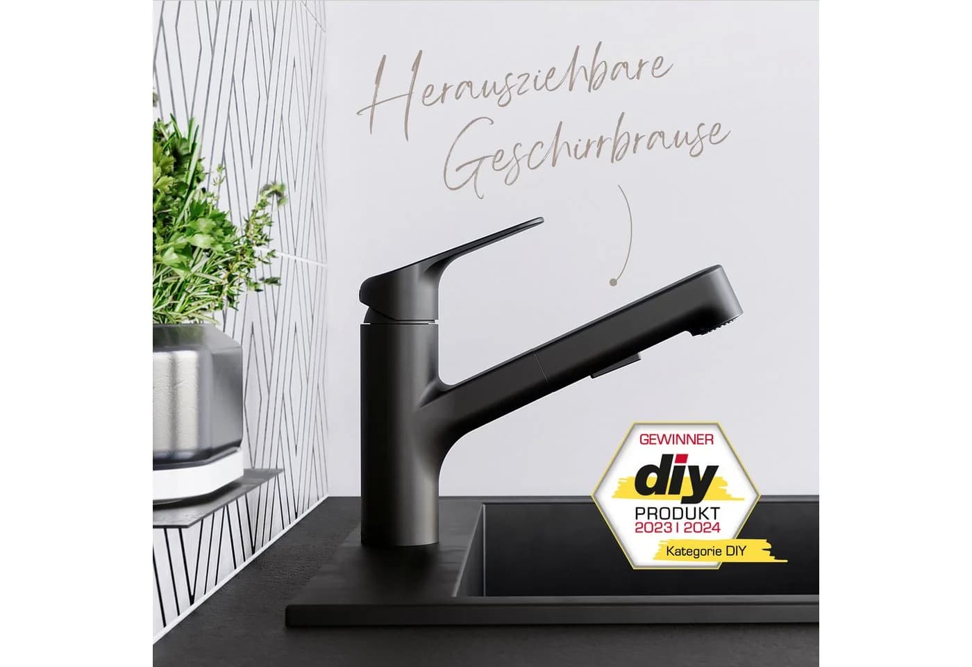Lenz Küchenarmatur KOA Chrom mit herausziehbarer Brause