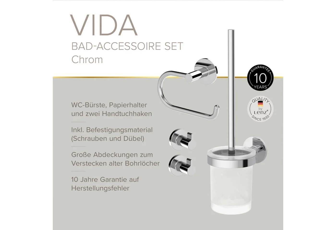 Lenz Badaccessoire-Set HYGGE 4-teilig Chrom - Bild 3