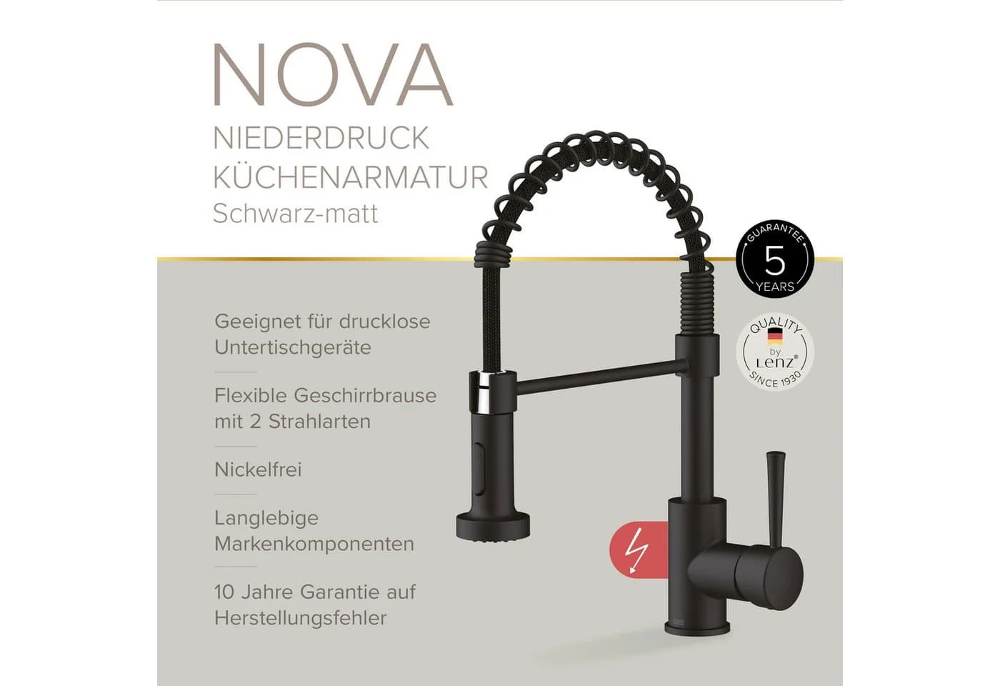Lenz Küchenarmatur NOVA Niederdruckanschluss Chrom - Bild 3