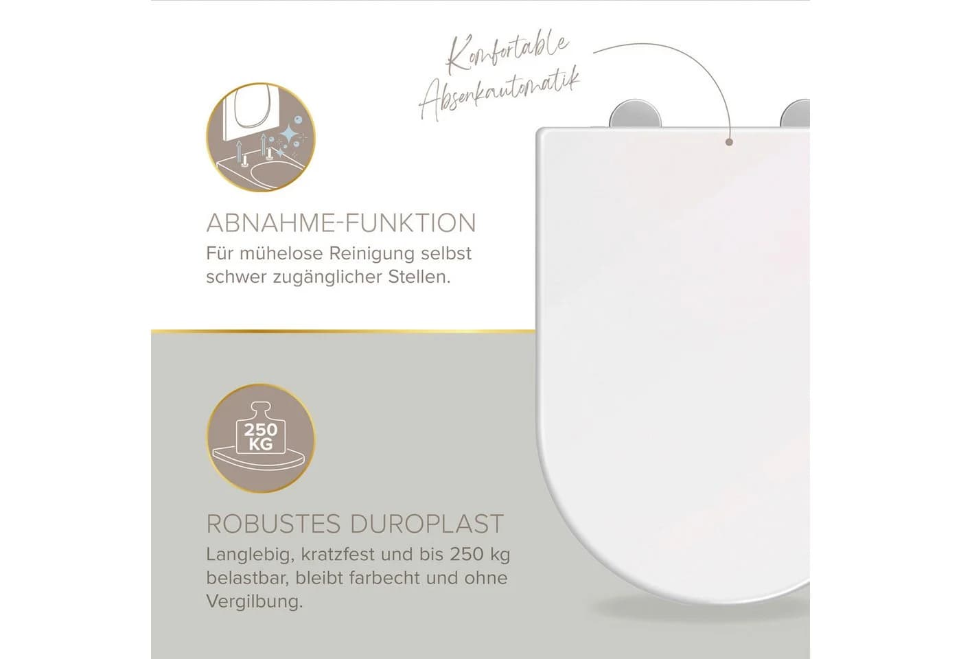 Lenz WC-Komplettset PERFECT FIT Wandhängend mit Waschbecken und Armatur Gold - Bild 5