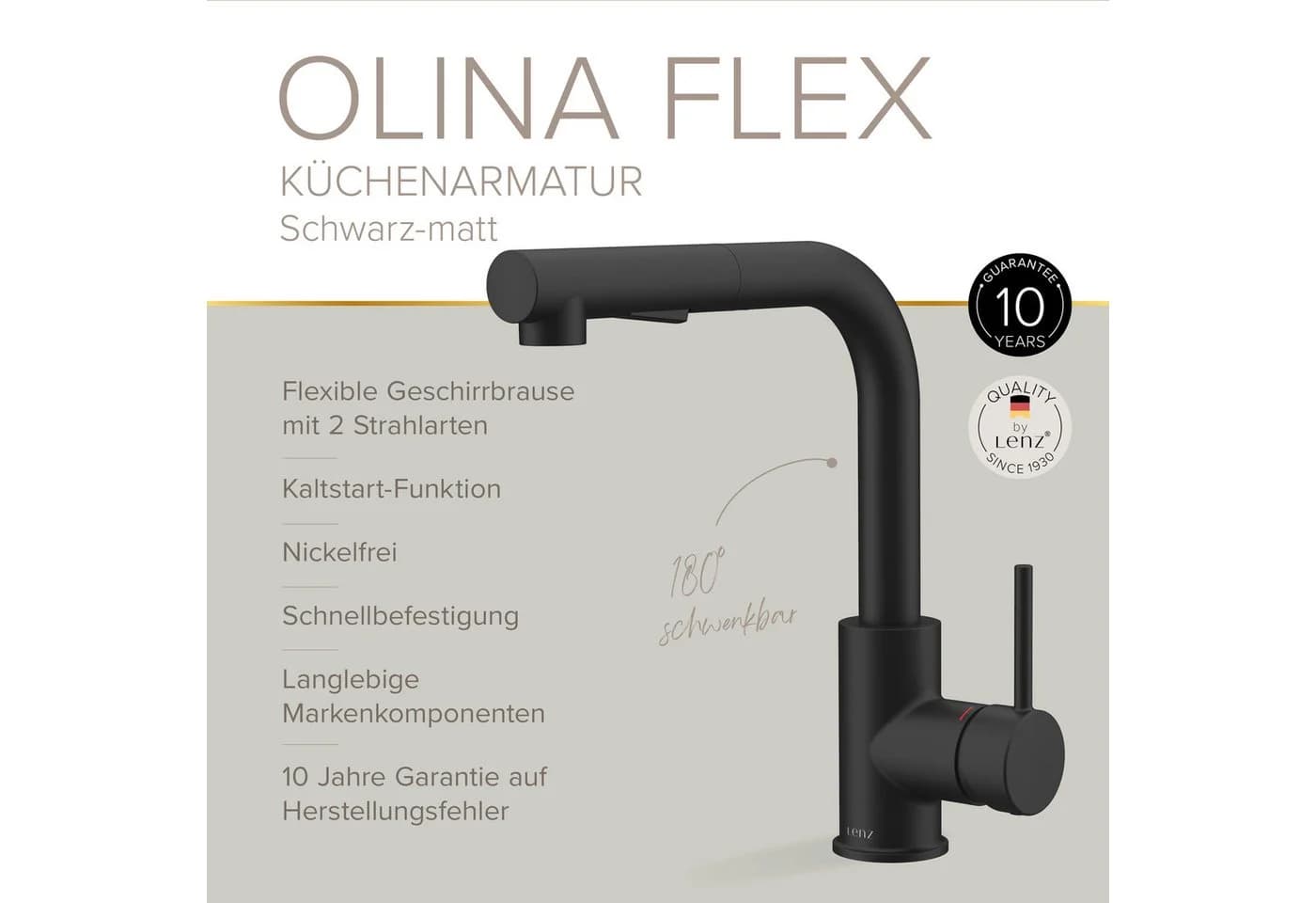 Lenz Küchenarmatur OLINA FLEX Schwarz-matt Cold-Start-Funktion - Bild 4