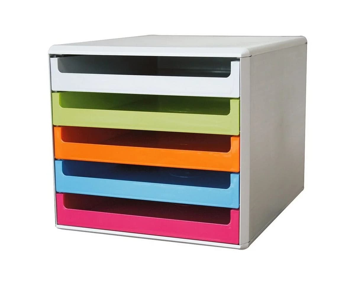 Metzger & Mendle Schubladenbox 5 Schubladen Grau Stapelbar