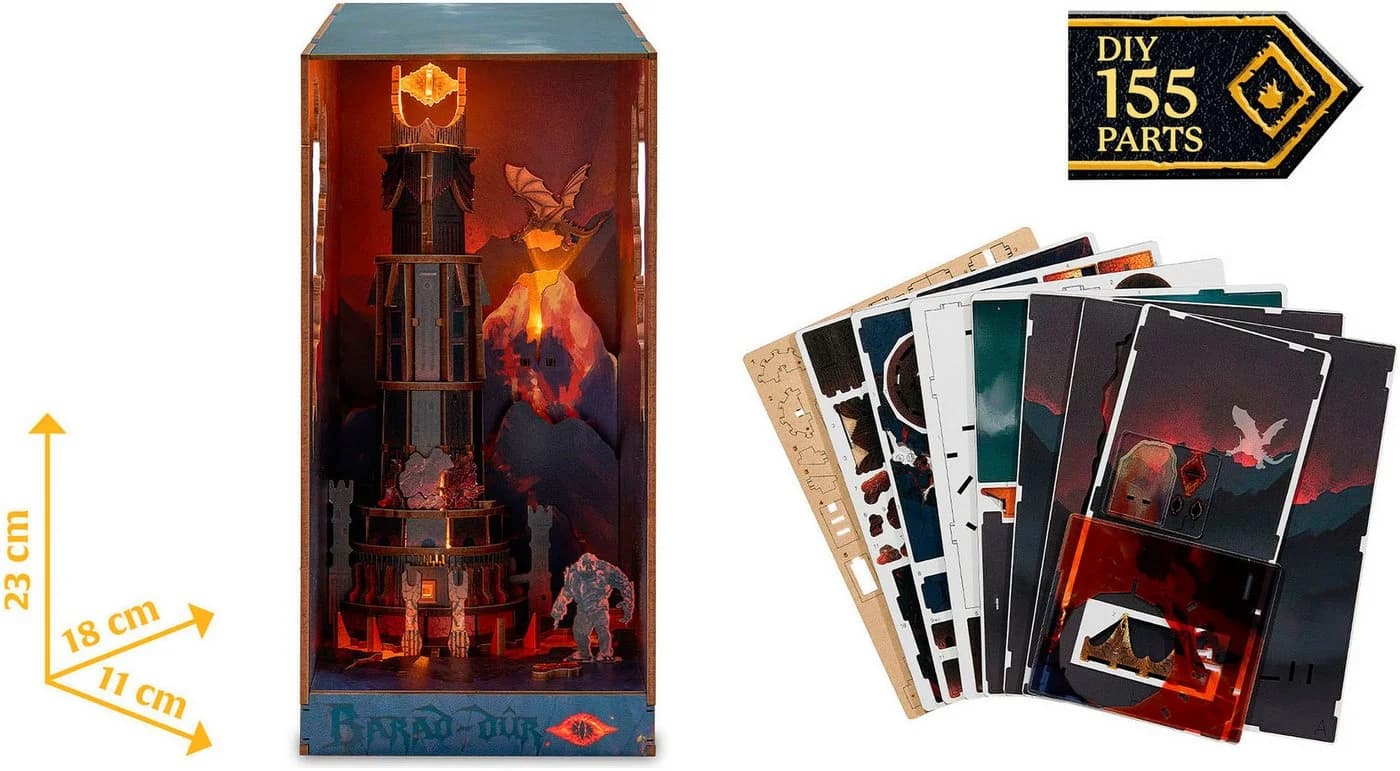 Revell® 3D-Puzzle Book Nook Barad-Dûr 155 Teile Holz LED-Beleuchtung - Bild 3