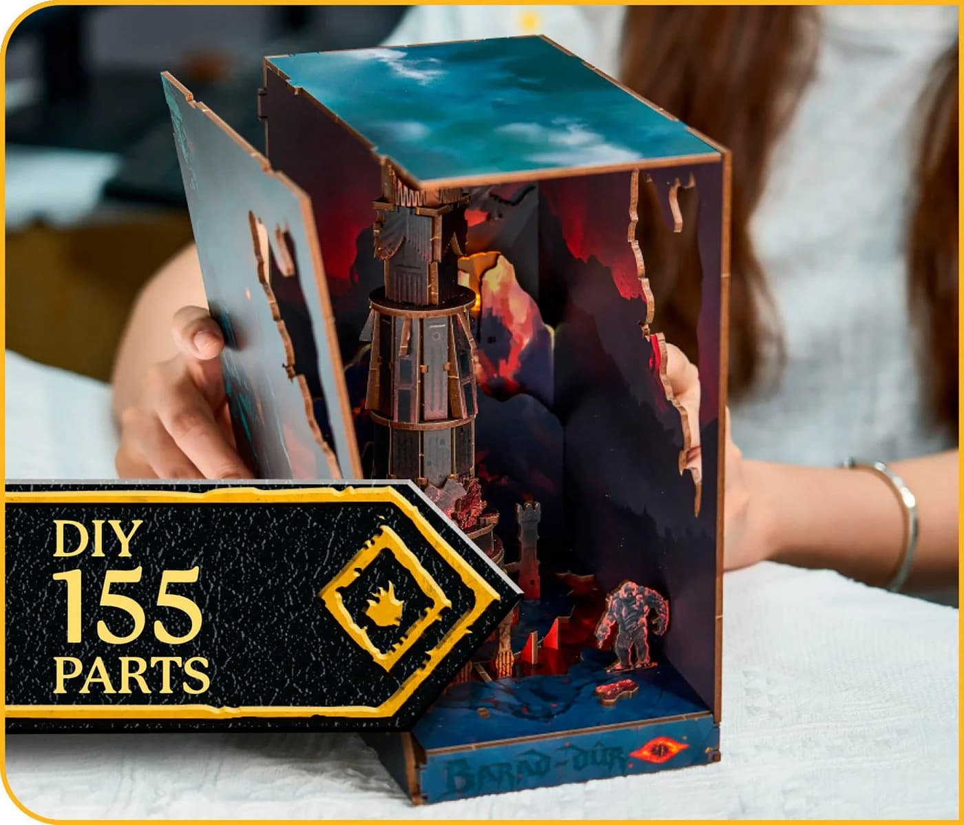 Revell® 3D-Puzzle Book Nook Barad-Dûr 155 Teile Holz LED-Beleuchtung - Bild 5