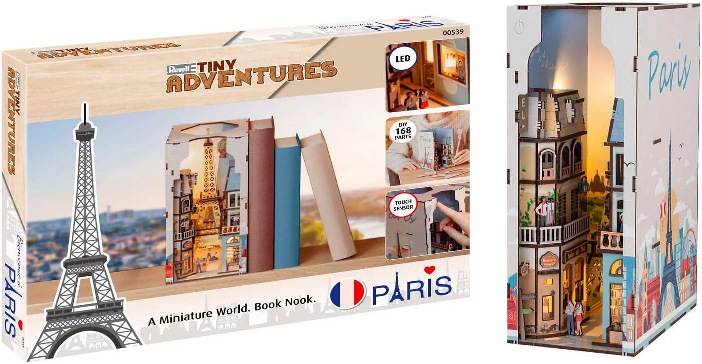 Revell® 3D-Puzzle Book Nook Paris 168 Teile Buchstütze LED-Beleuchtung - Bild 2