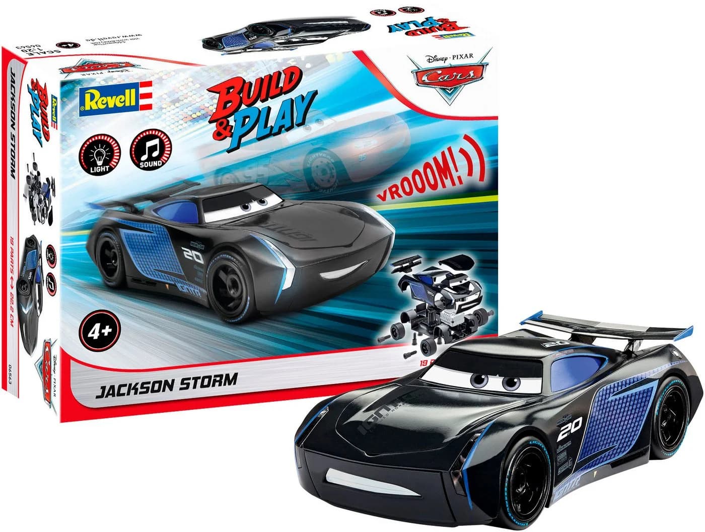 Revell® Modellbausatz Build&Play Disney Pixar CARS Jackson Storm Schwarz Blau - Bild 2
