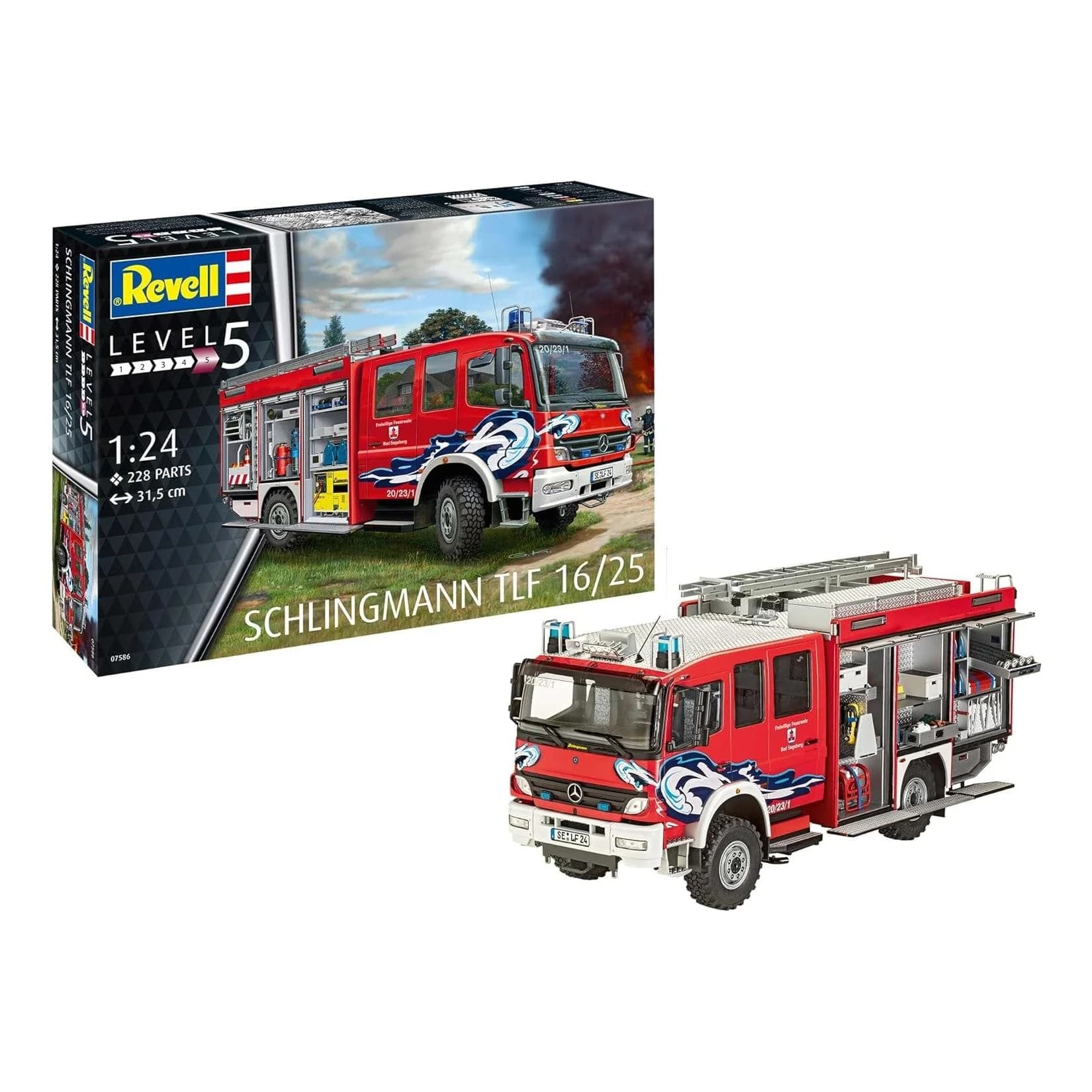 Revell Modellauto Schlingmann TLF 16/25 Bausatz Feuerwehr Modellbau Level 5, Maßstab 1:24