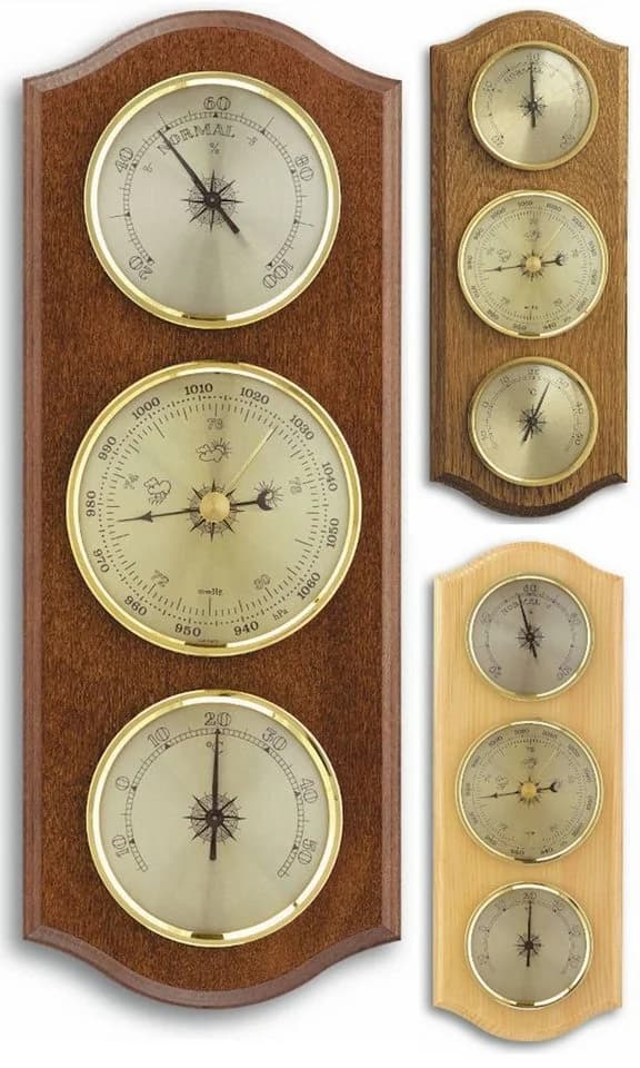 TFA Dostmann TFA 20.1000 Massivholz-Wetterstation Barometer Thermometer Hygrometer