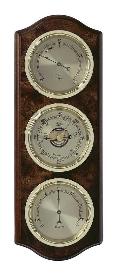 TFA Dostmann Analoge Wetterstation Massivholz Braun