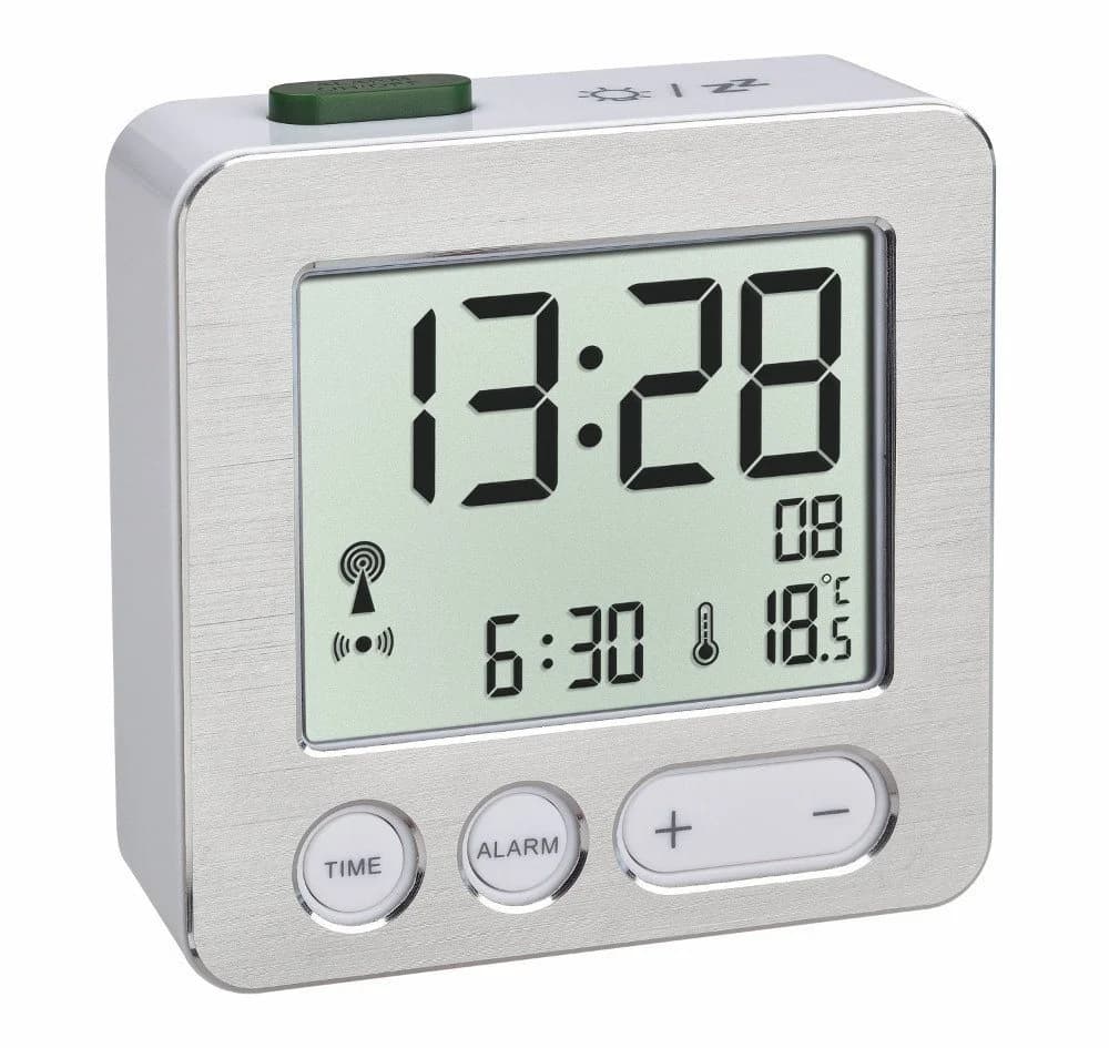 TFA Dostmann Funkwecker Digital mit Innentemperatur und Snooze Schwarz/Silber - Bild 3