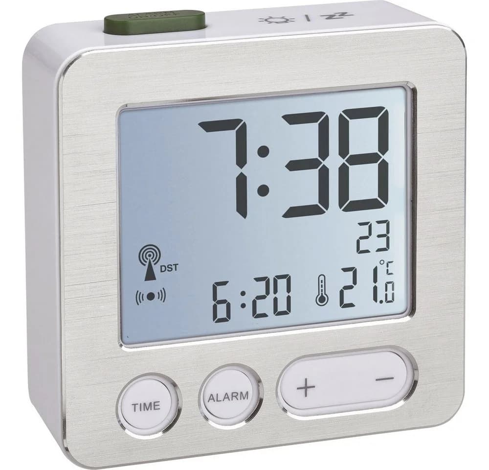 TFA Dostmann Funkwecker Digital mit Innentemperatur und Snooze Schwarz/Silber - Bild 5