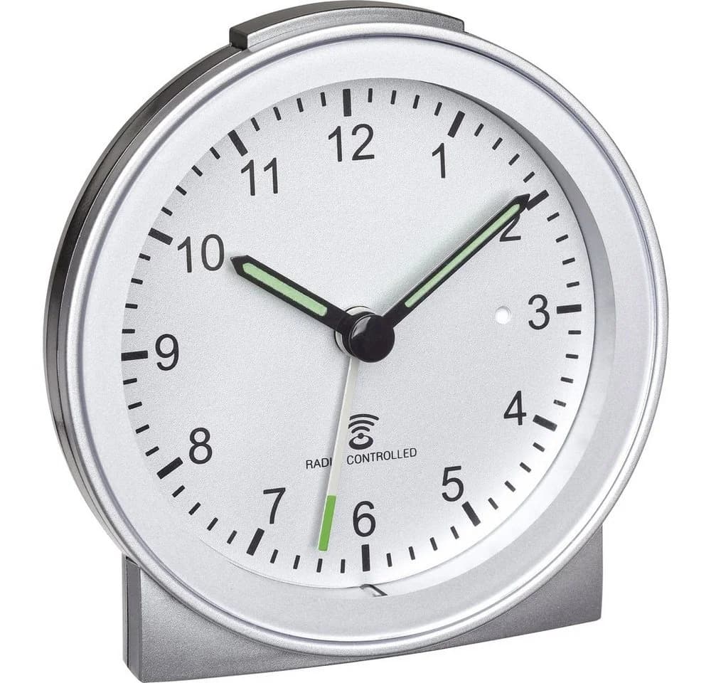 TFA Dostmann Funk-Wecker Silber DCF 77 Analog mit Snooze - Bild 2