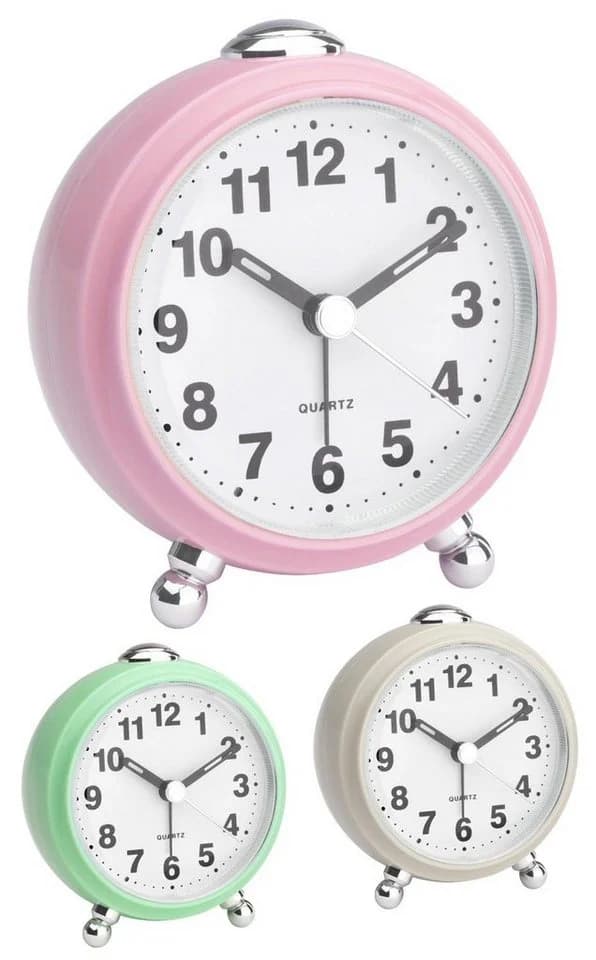 TFA Dostmann Retro Wecker Analog Beige Sweep Uhrwerk