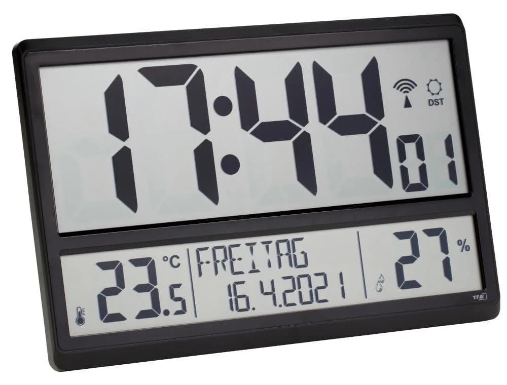 TFA Dostmann Funkwanduhr Digital XL mit Temperatur und Datum - Bild 2