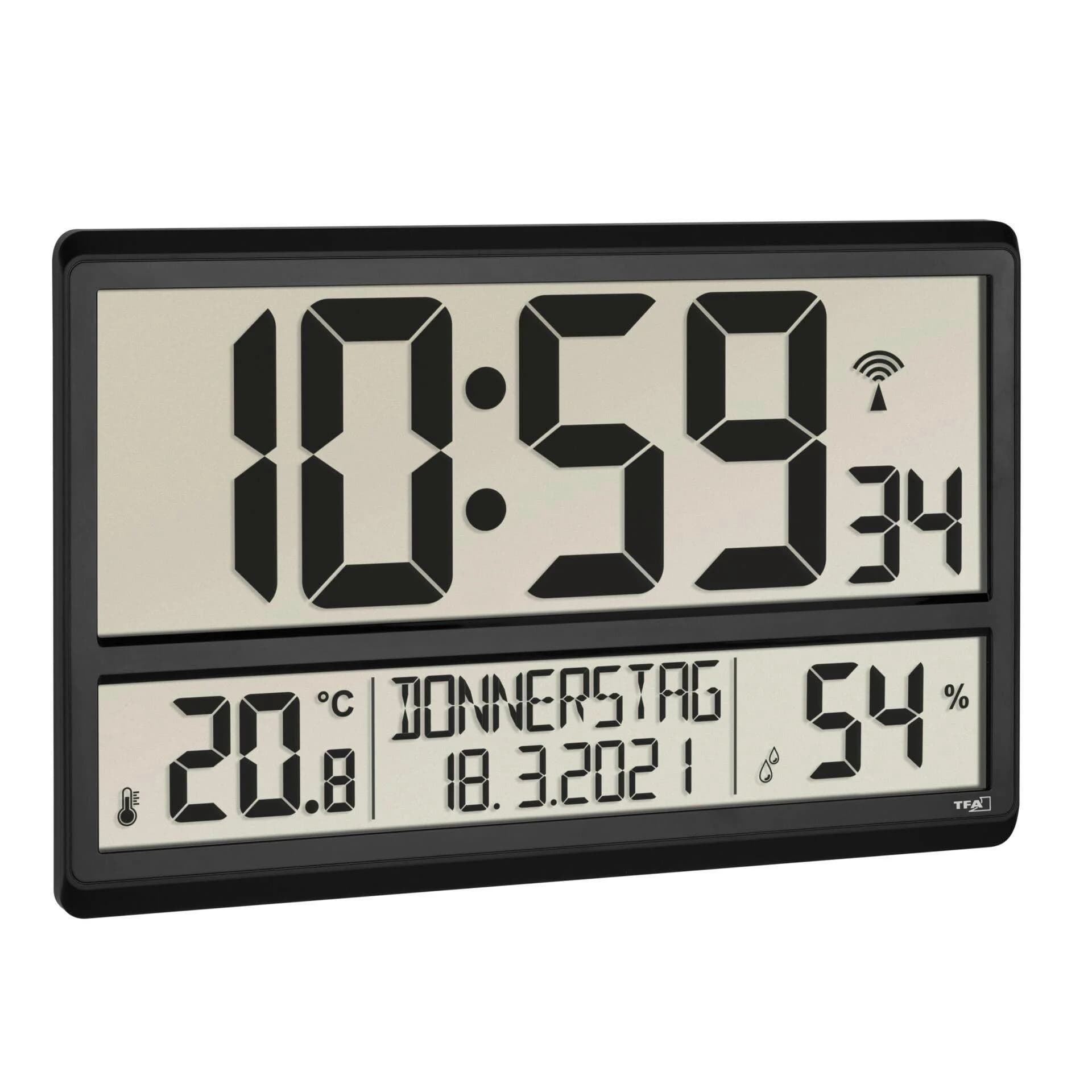 TFA Dostmann Funkwanduhr Digital XL mit Temperatur und Datum - Bild 5