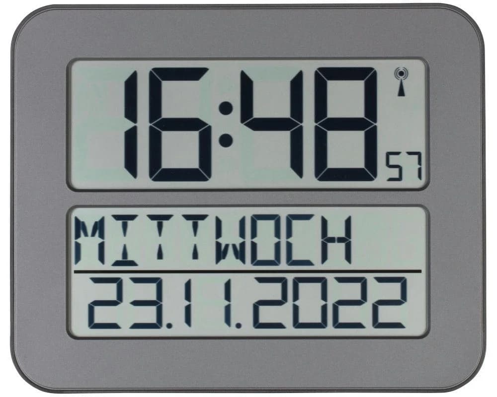 TFA Dostmann Funkwanduhr TimeLine Max Digitale Uhr Holz-Optik - Bild 4