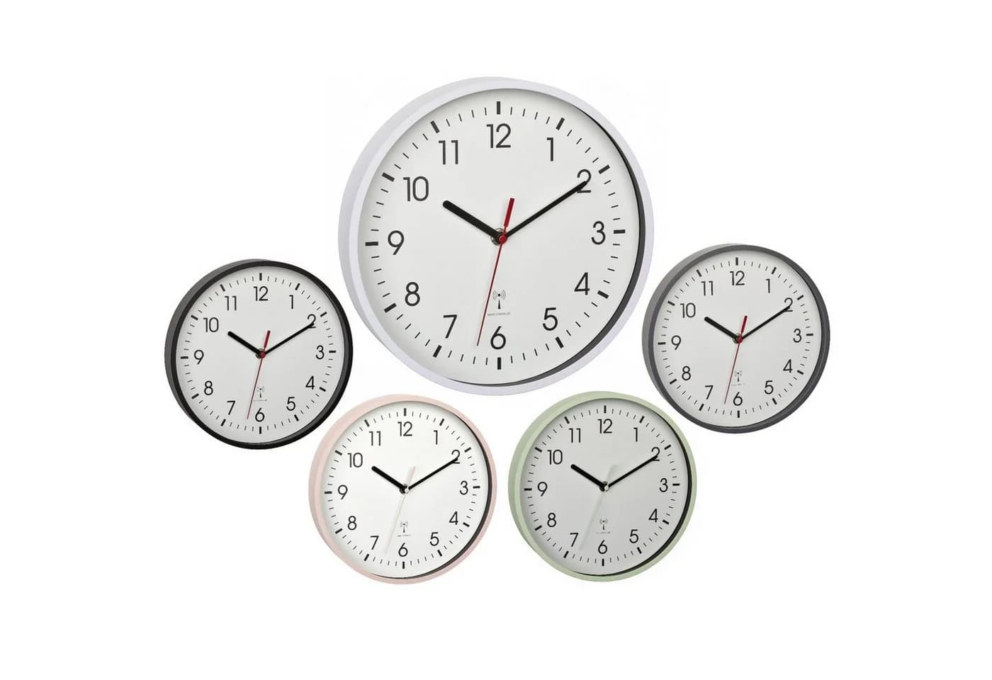 TFA Dostmann Funk-Wanduhr Grau Klassisch 245 mm