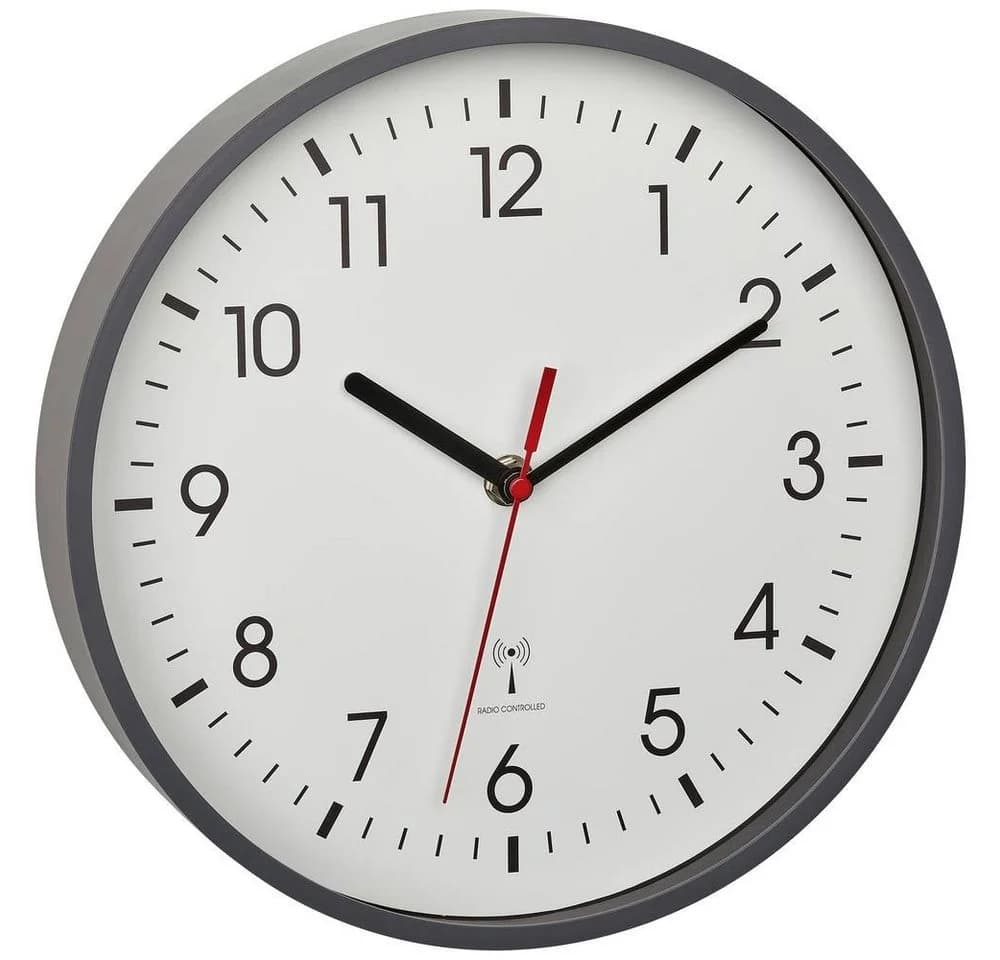 TFA Dostmann Funk-Wanduhr Grau Klassisch 245 mm - Bild 2