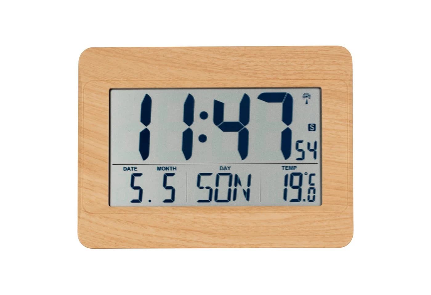 TFA Dostmann Funkwanduhr Digital Silber mit Temperaturanzeige - Bild 5