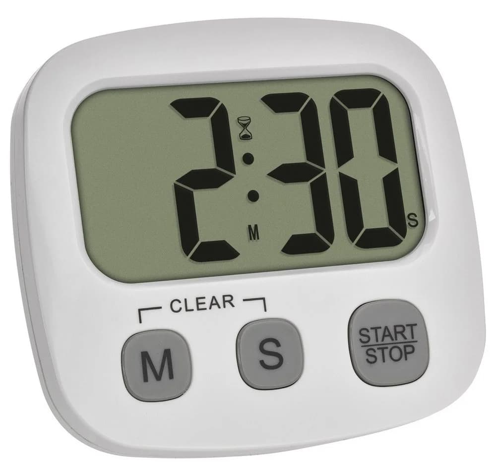 TFA Dostmann Digitale Eieruhr mit Stoppuhr und Uhrzeit Weiß - Bild 2
