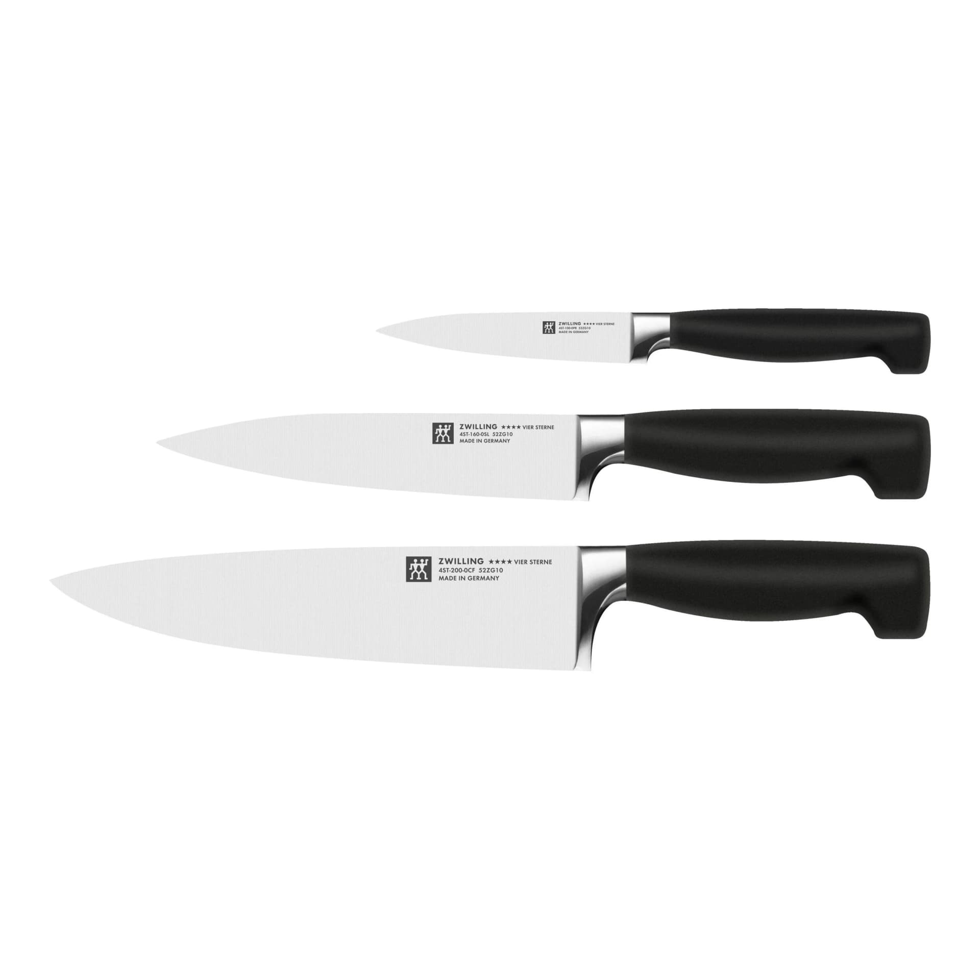 Zwilling Messer-Set VIER STERNE 3-tlg. Schwarz