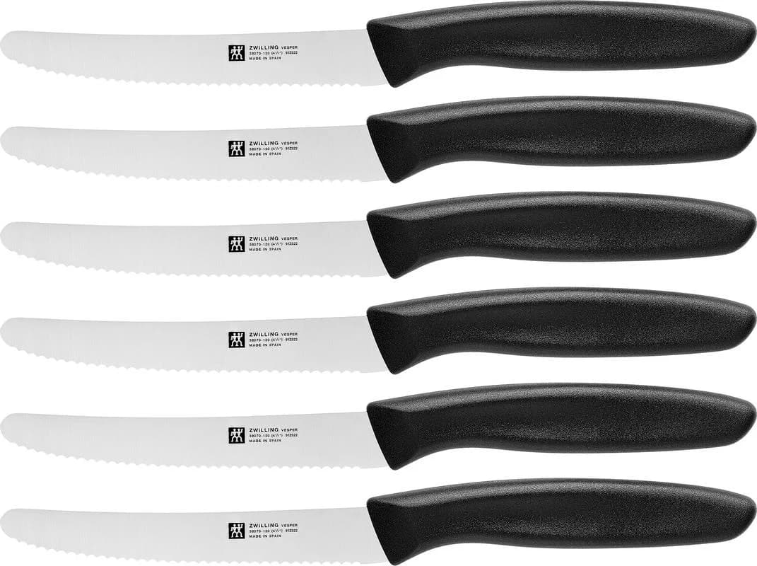 ZWILLING Twin Grip Brotzeitmesser-Set 6-tlg. Schwarz/Silber Nitrostahl