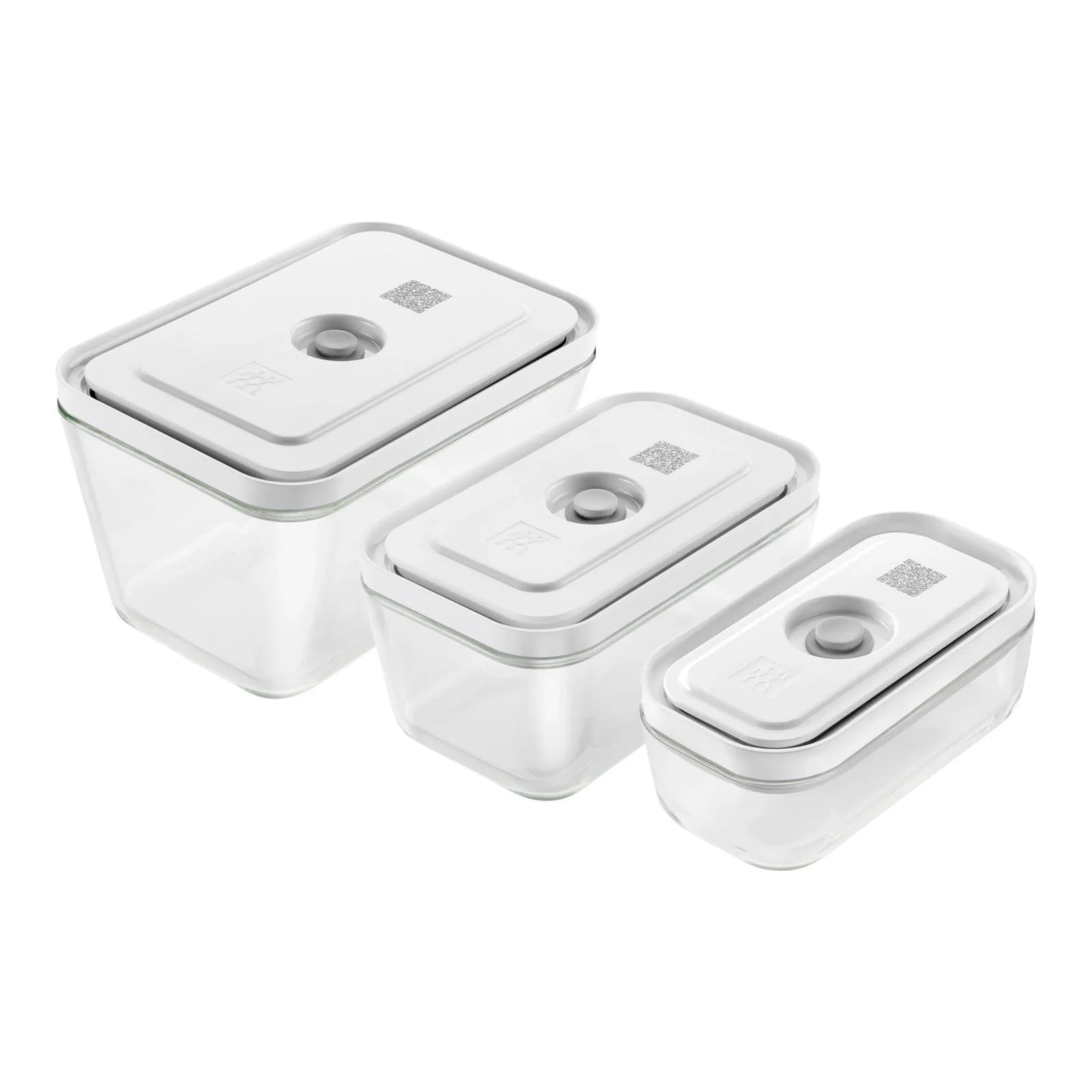 Zwilling Vakuum Aufbewahrungsbox Glas 3-tlg weiß