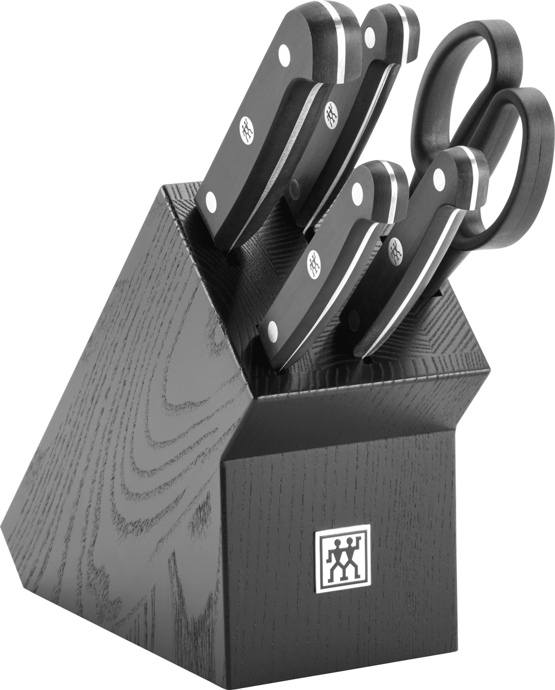 ZWILLING Gourmet Messerblock 4 Messer + Schere Schwarz Buche
