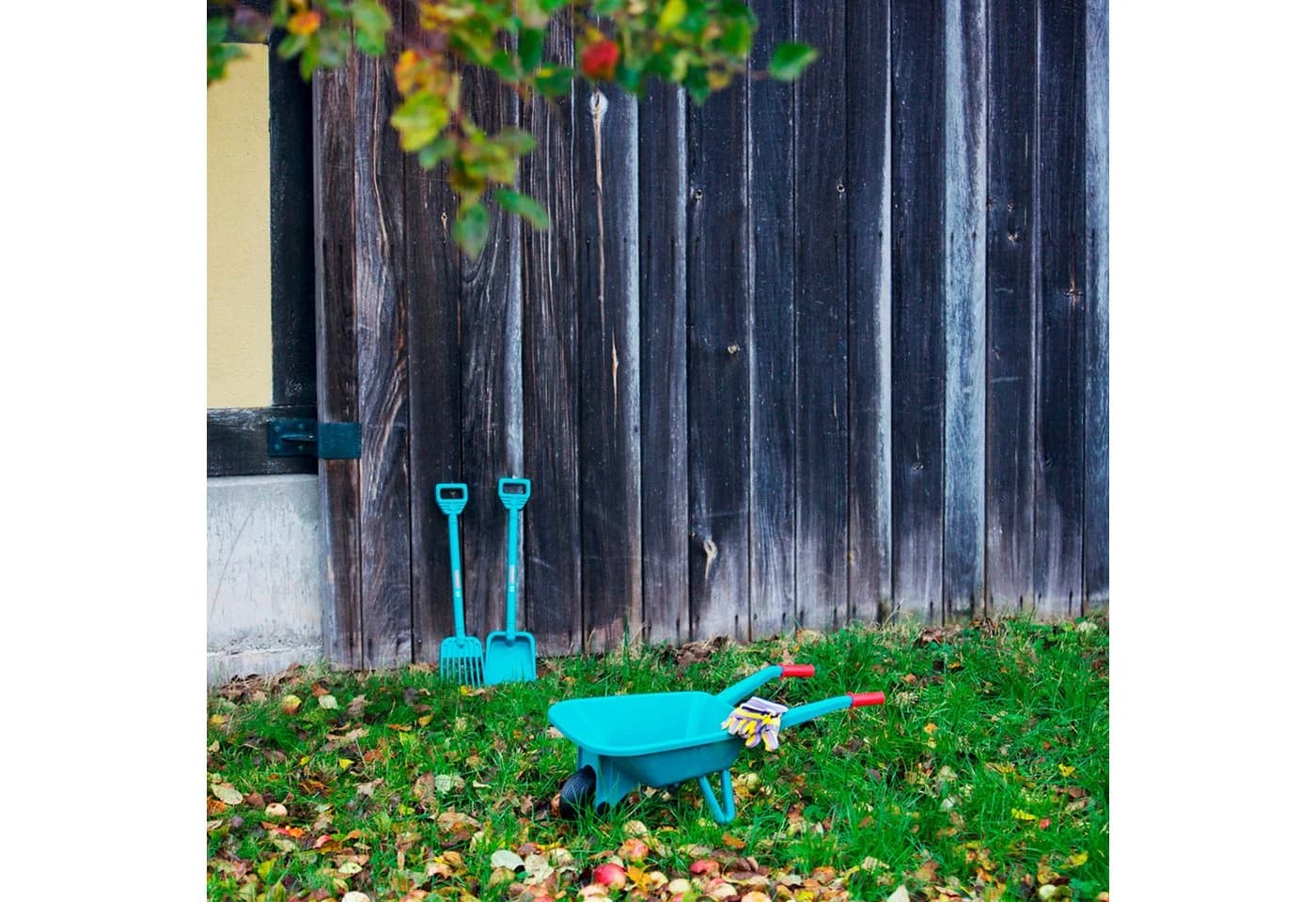 Bosch Kinder-Gartenset KLEIN 4-teilig Grün mit Schubkarre - Bild 3