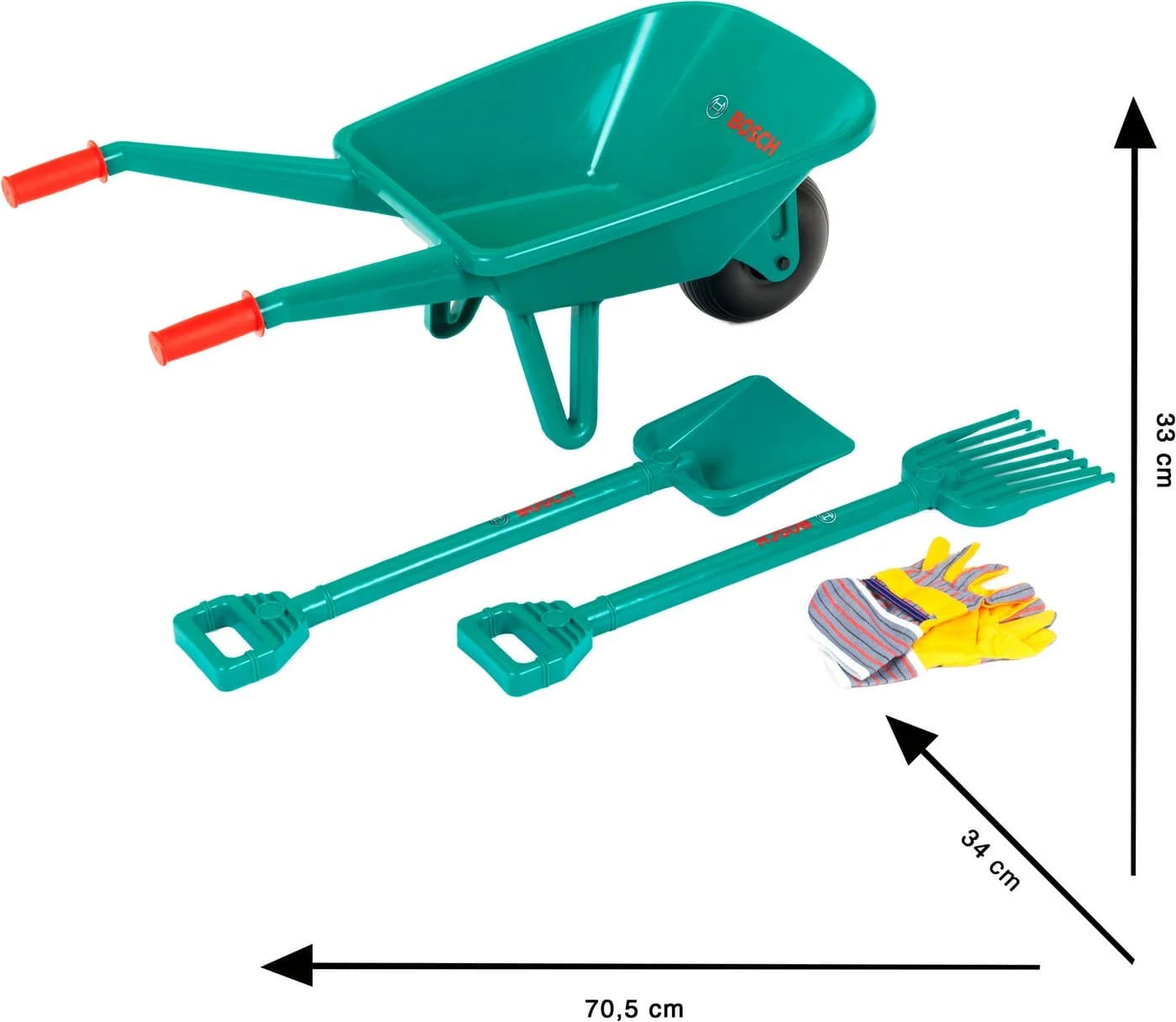 Bosch Kinder-Gartenset KLEIN 4-teilig Grün mit Schubkarre - Bild 4