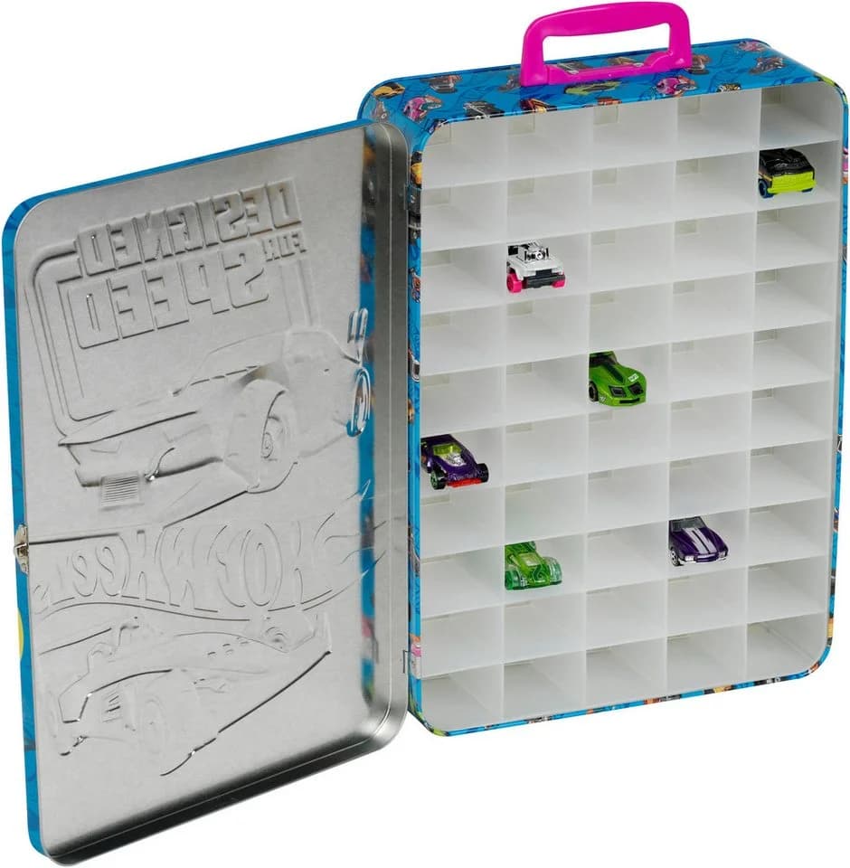 Hot Wheels Sammelkoffer für 50 Autos Blau Pink Aufbewahrungsbox
