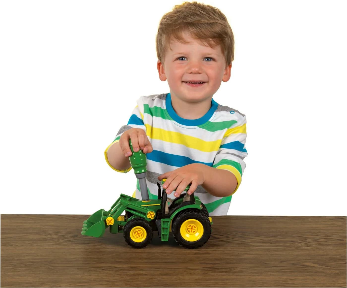 Klein Spielzeug-Traktor John Deere mit Frontlader Grün