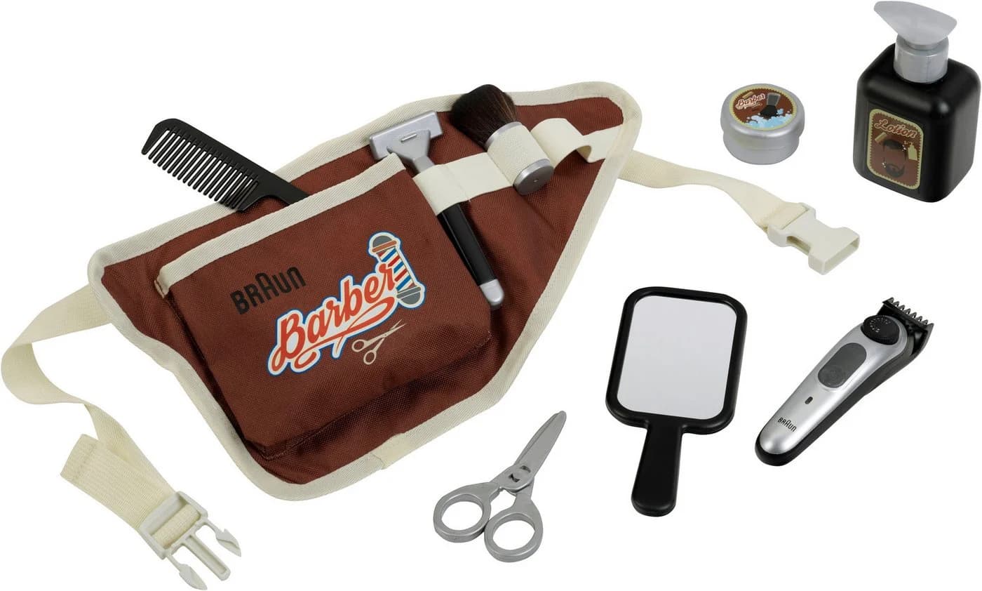 Klein Spielzeug-Frisierkoffer Braun mit Zubehör