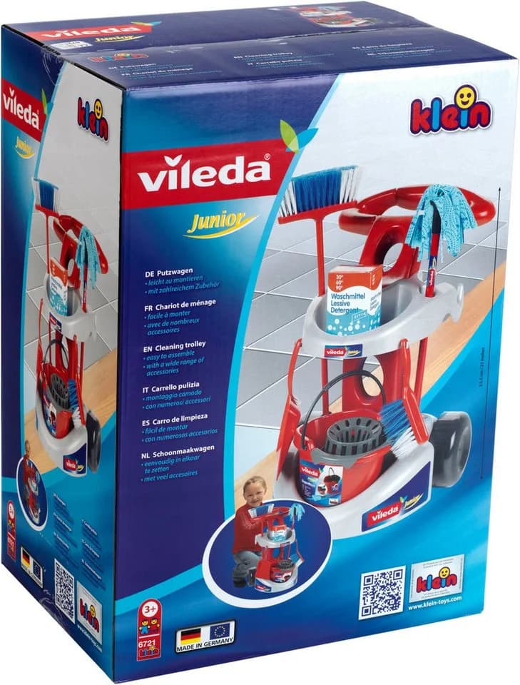 KLEIN Kinder-Besenwagen Set mit Eimer, Mopp & Werkzeug - Made in Germany