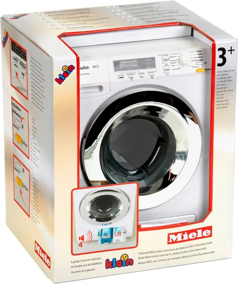 Klein Kinder-Waschmaschine Miele Design Weiß mit Wasserfunktion