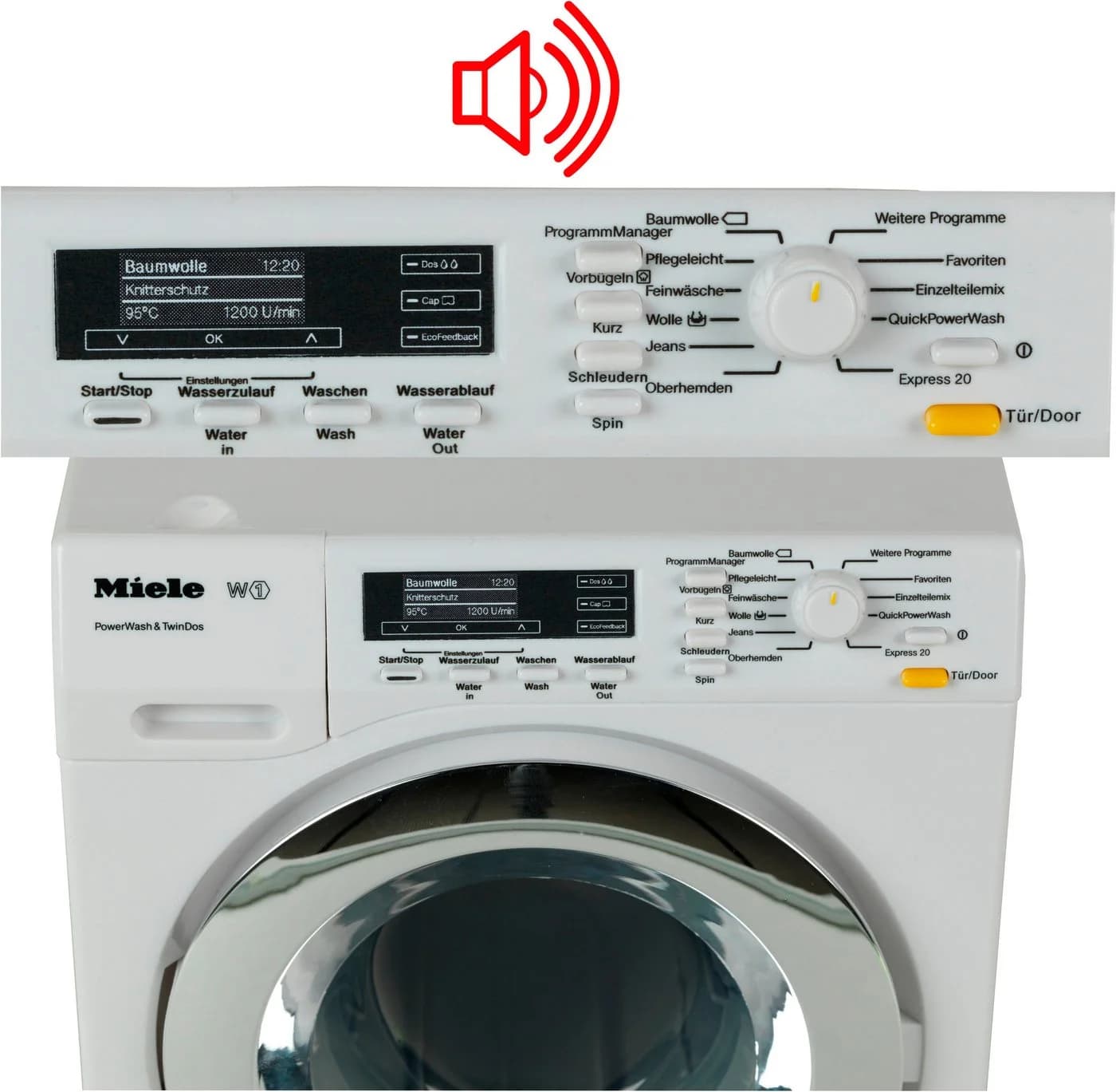 Klein Kinder-Waschmaschine Miele Design Weiß mit Wasserfunktion - Bild 4