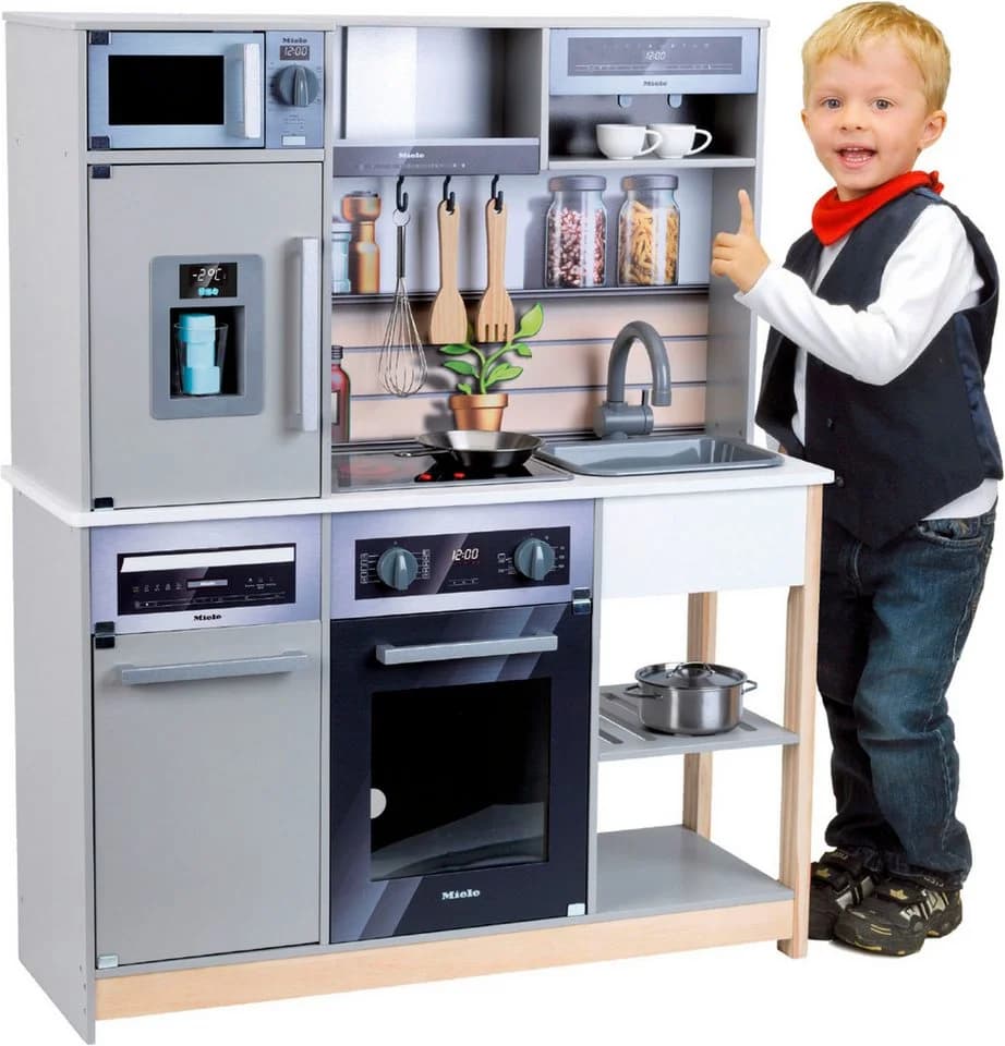 KLEIN Spielküche Miele Family Grau/Weiß/Schwarz mit Licht & Sound - Bild 2