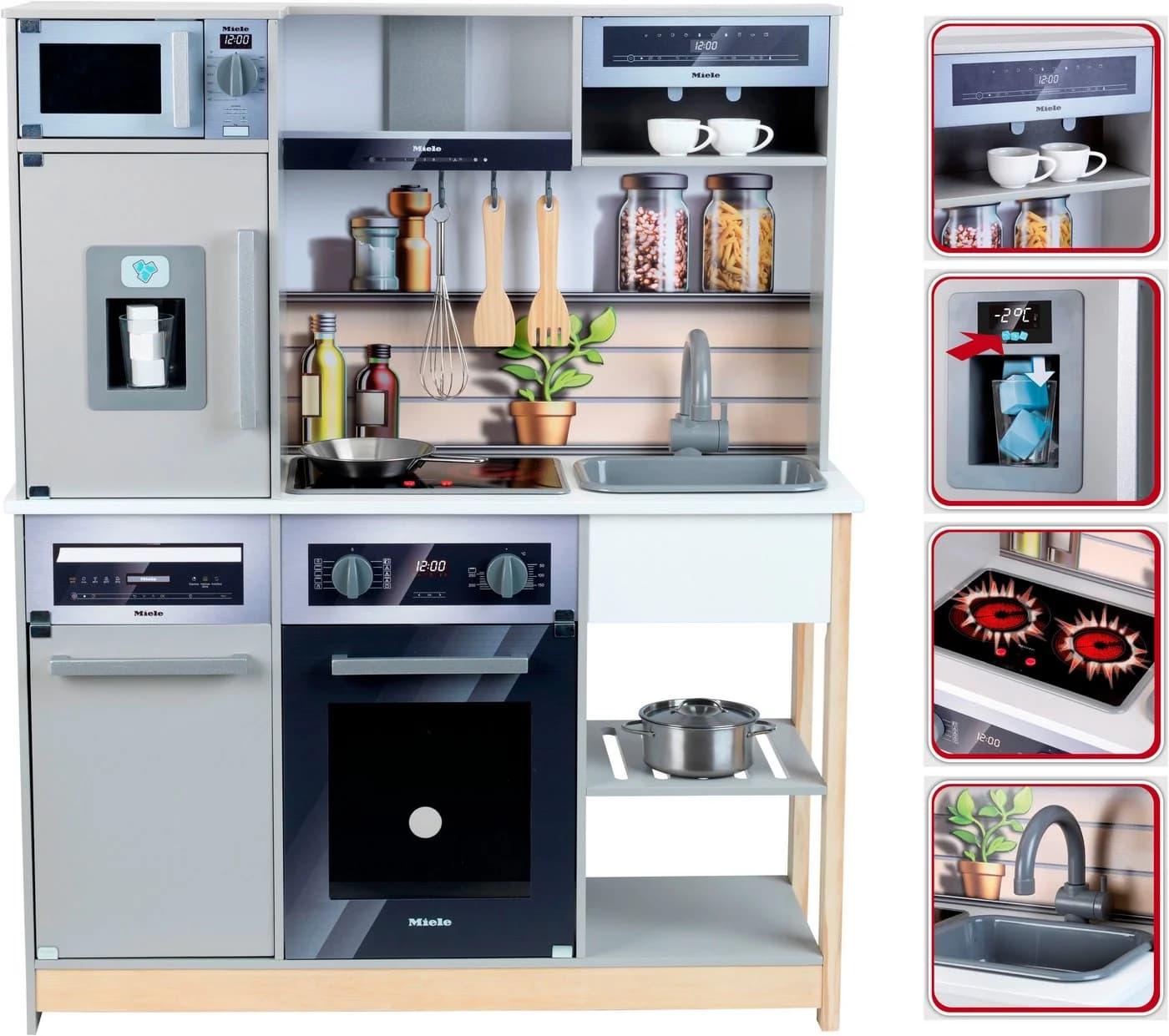KLEIN Spielküche Miele Family Grau/Weiß/Schwarz mit Licht & Sound - Bild 3