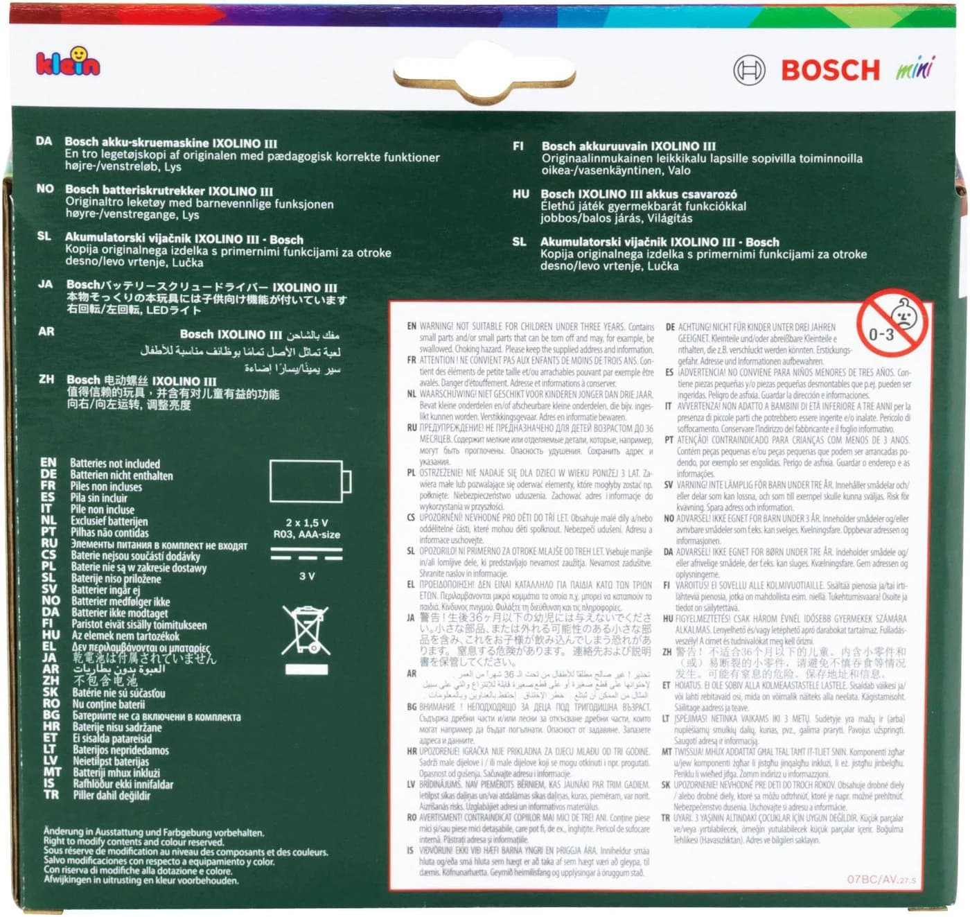 Klein Kinder-Akkuschrauber Bosch Ixolino 7 Grün mit Licht und Sound - Bild 4