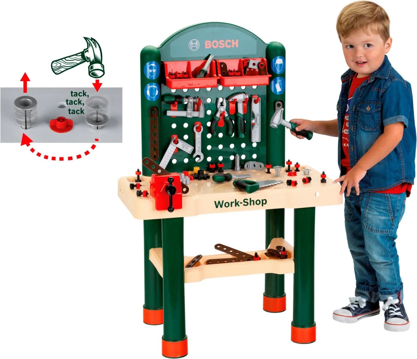 Klein Spielwerkbank Bosch Work-Shop Bunt 82-tlg.