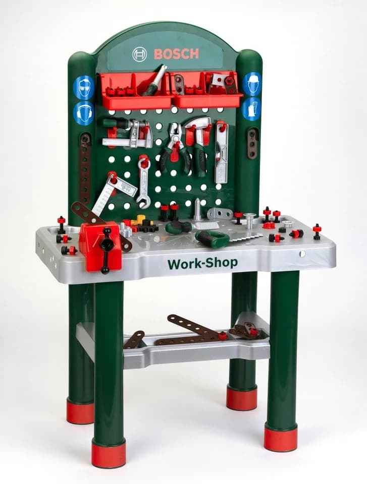 Klein Spielwerkbank Bosch Workshop Grün Kunststoff - Bild 2