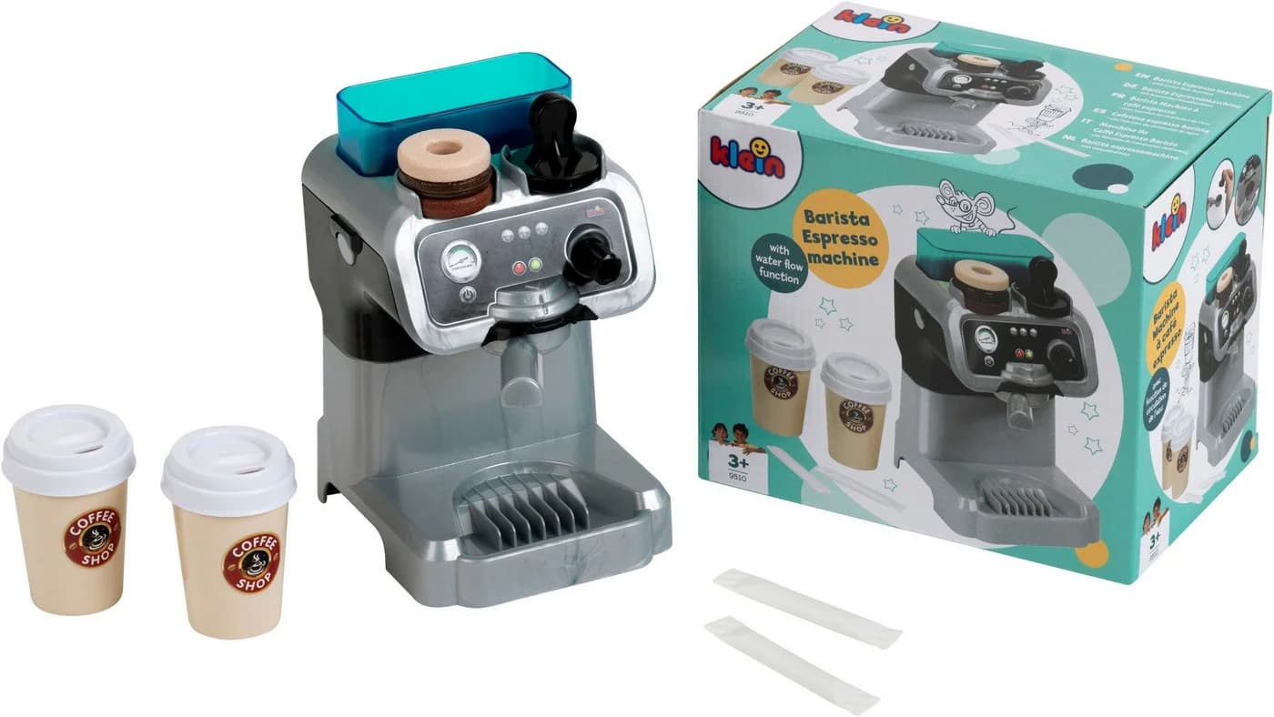 Klein Kinder-Kaffeemaschine My Market Barista Espressomaschine Silber - Bild 5